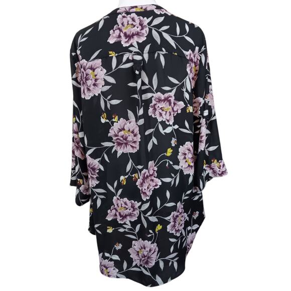TORRID 0 HARPER BLOUSE‎ Top LG 12 Floral Romantic Artsy Office Career V-Neck - Picture 3 of 10